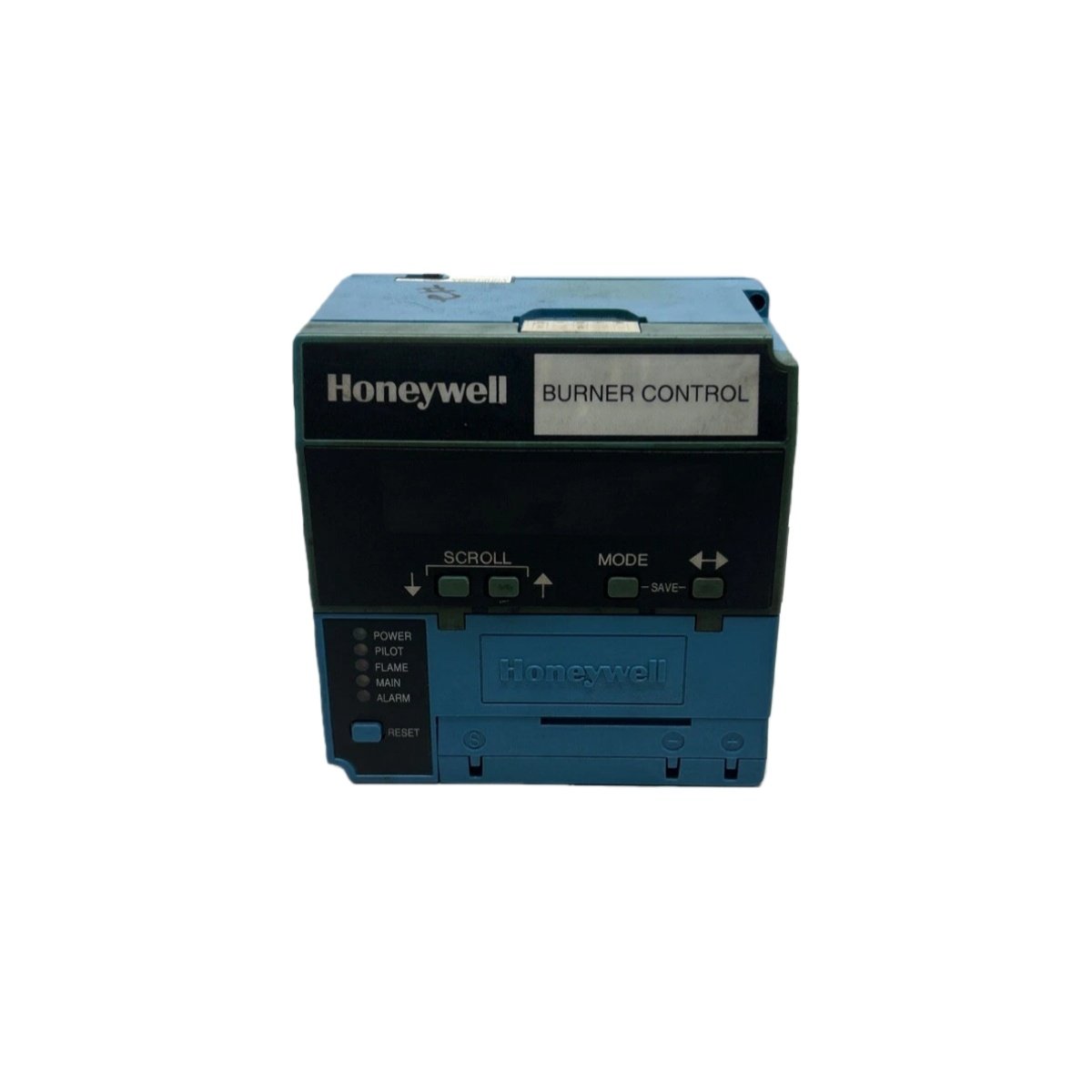 Honeywell RM7800L1046 burner control unit, 120V, 10W, microprocessor-based, 7800 Series, with keyboard display and self-diagnostics. UL/CSA/FM approved.