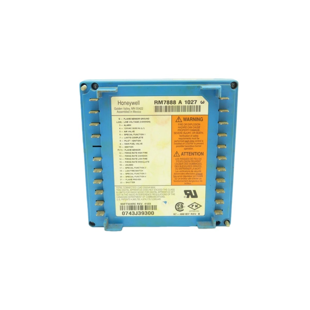 Honeywell RM7888A1027 Burner Control Unit | 15s Pilot Ignition