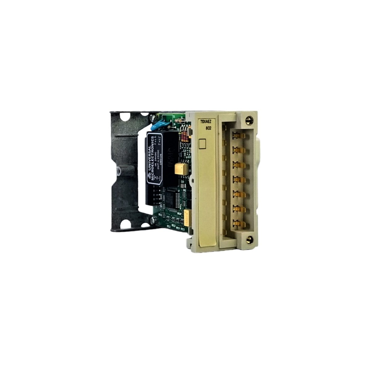 Schneider TSXAEZ802 analog input module with 8 differential channels, 12-bit resolution, and 4-20 mA/0-10 V support. Reliable signal acquisition