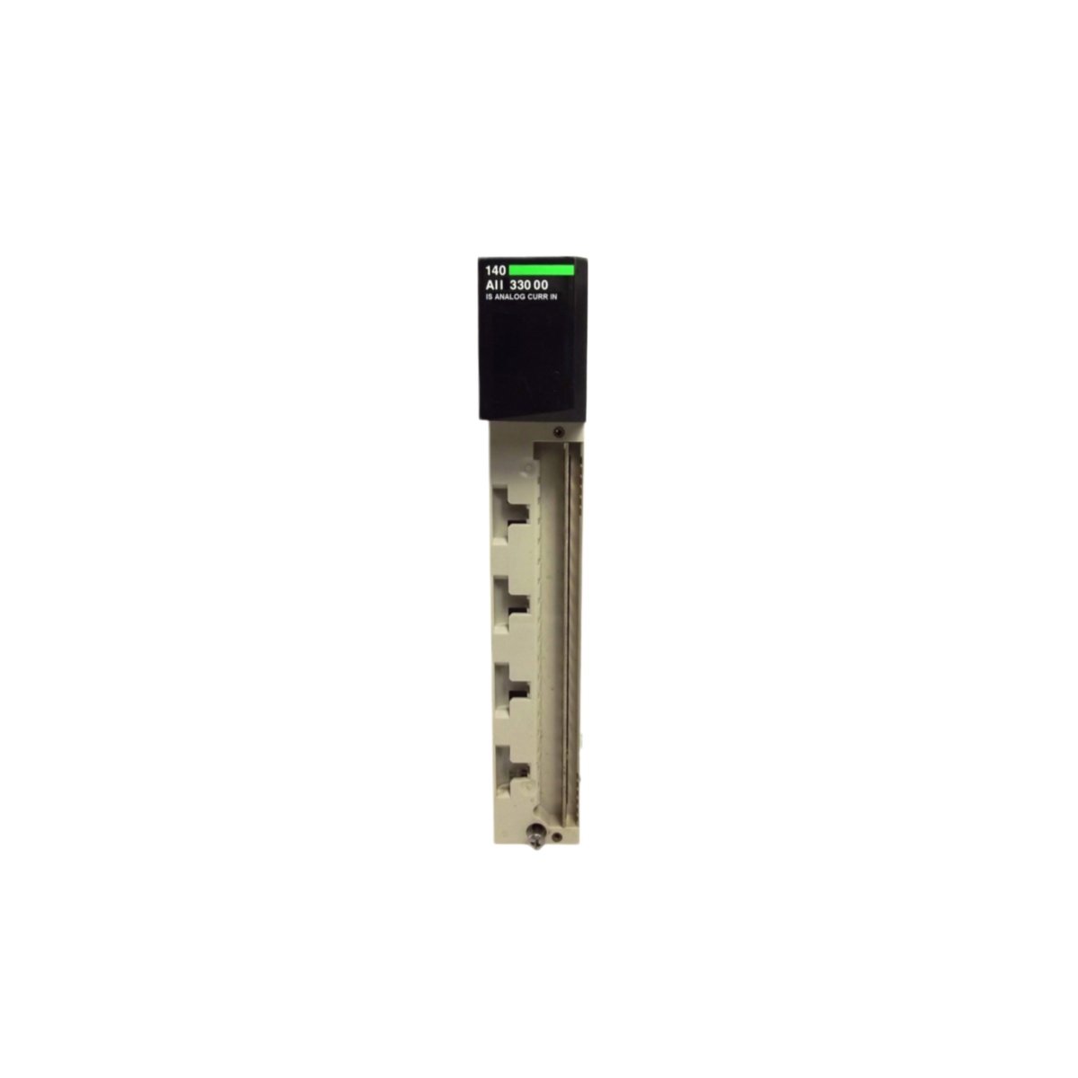 The Schneider 140AII33000C is an 8-channel analog input module for Quantum systems. Features 12-bit resolution and 1500 VDC isolation.