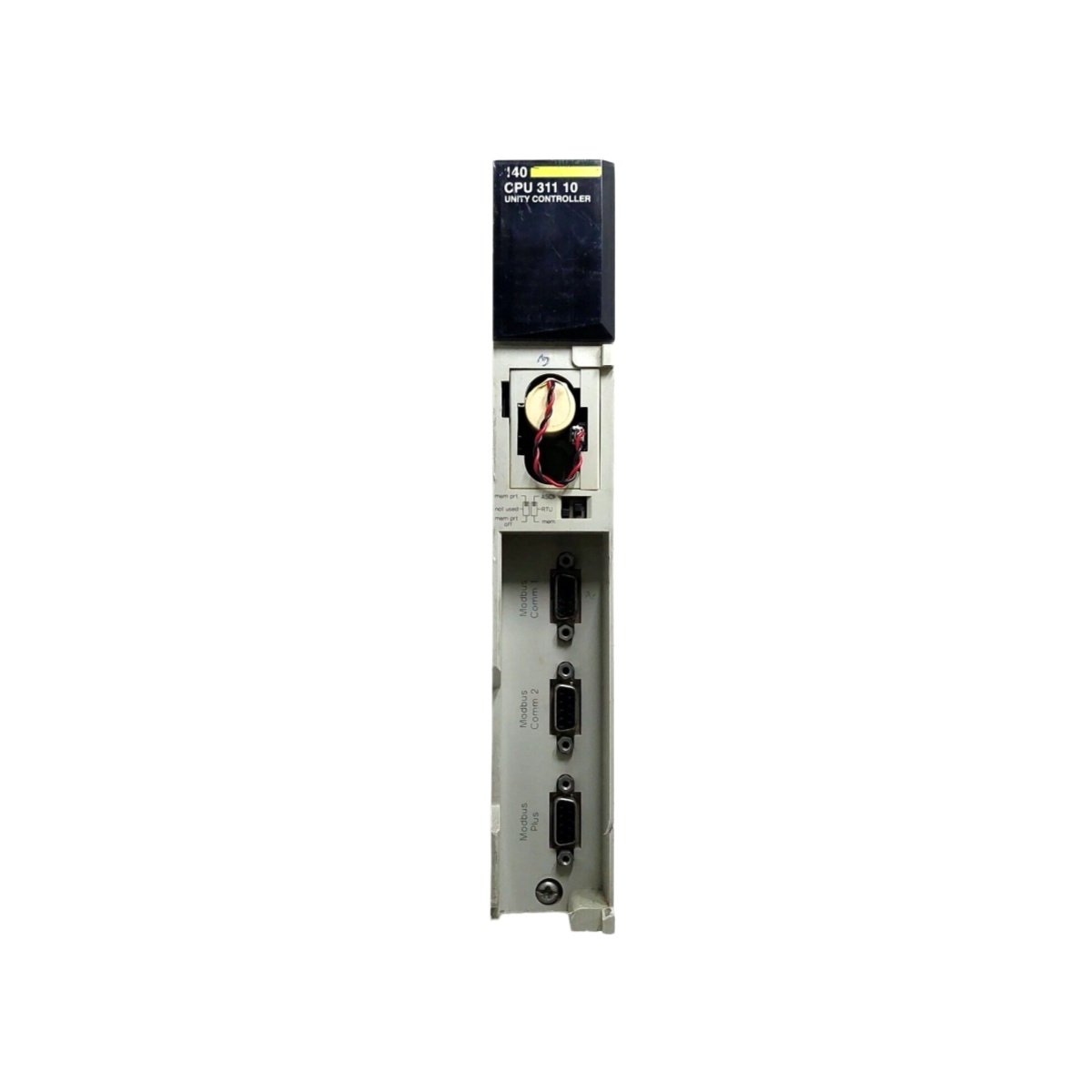 Schneider 140CPU11303C processor module for Quantum, 32-bit, 128KB program memory, Modbus. Reliable control for industrial automation.