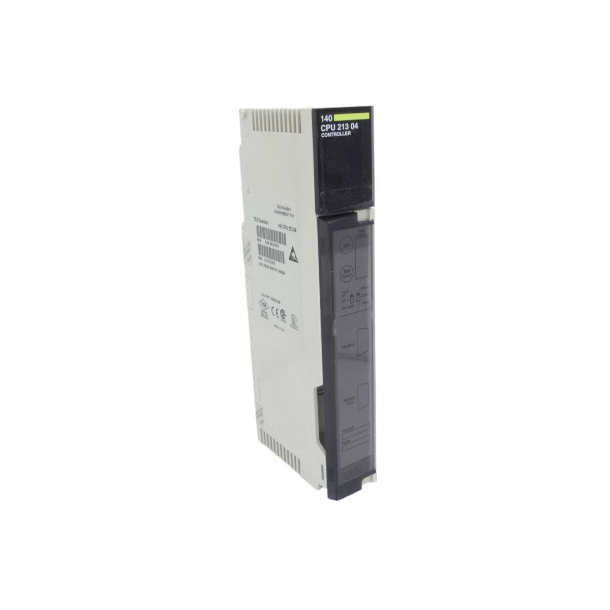 Schneider 140CPU65150C Unity processor. 1.5 MB RAM, 0.08 µs Boolean execution, Ethernet, 950 mA. Hot-standby. Quantum PLC CPU.