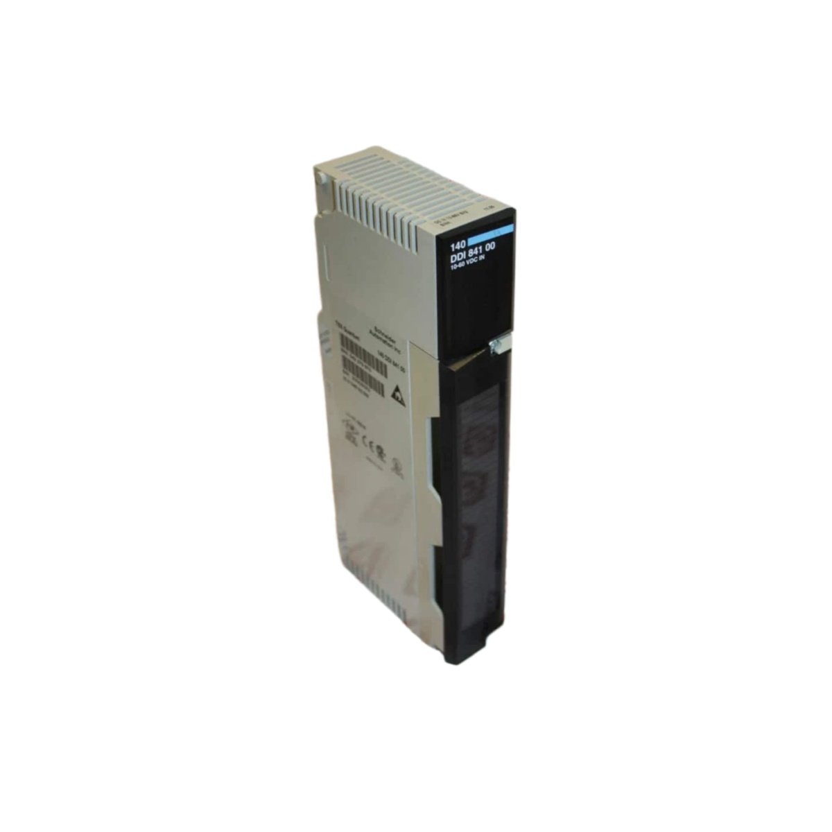 Schneider 140DDI84100C discrete input module for Modicon Quantum. 32 channels, 24V DC, 2500V isolation, 0-60°C. Legacy PLC component.