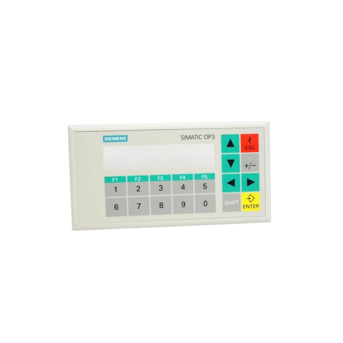 Siemens 6AV3503-1DB10 OP5 operator panel for SIMATIC HMI. 4-line LCD, 8-key keyboard, TTY interface. For legacy S5 system control.Brand: Siemens