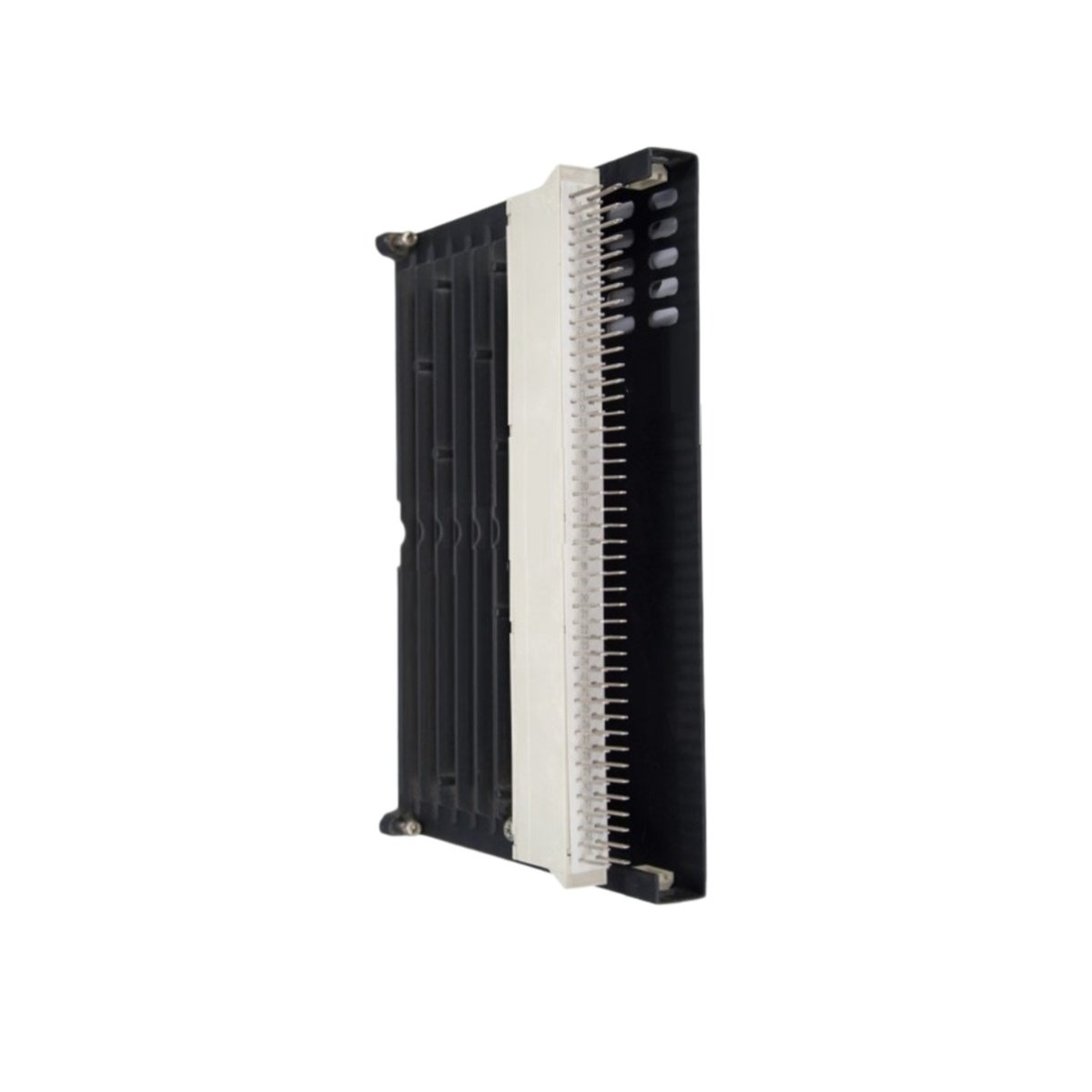 Siemens 6ES5741-0AB21 module holder, 8 slots for S5 PLC cards, 19-inch rack mount, steel construction, industrial mounting frame.