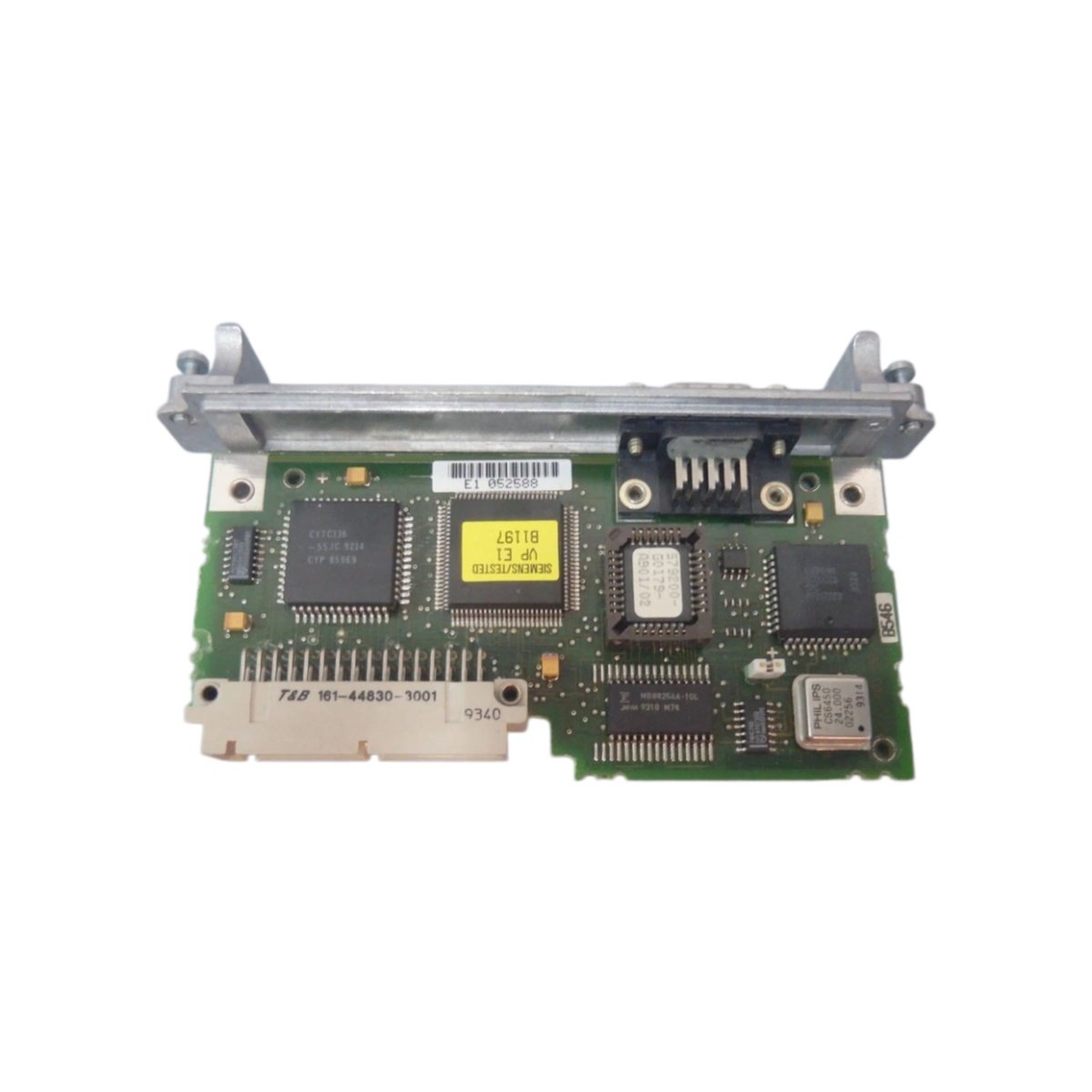 Siemens 6GK1548-0AA00 interface module for SIMATIC S5. Connects S5 to SINEC H1 (Ethernet) networks for data exchange and remote access.
