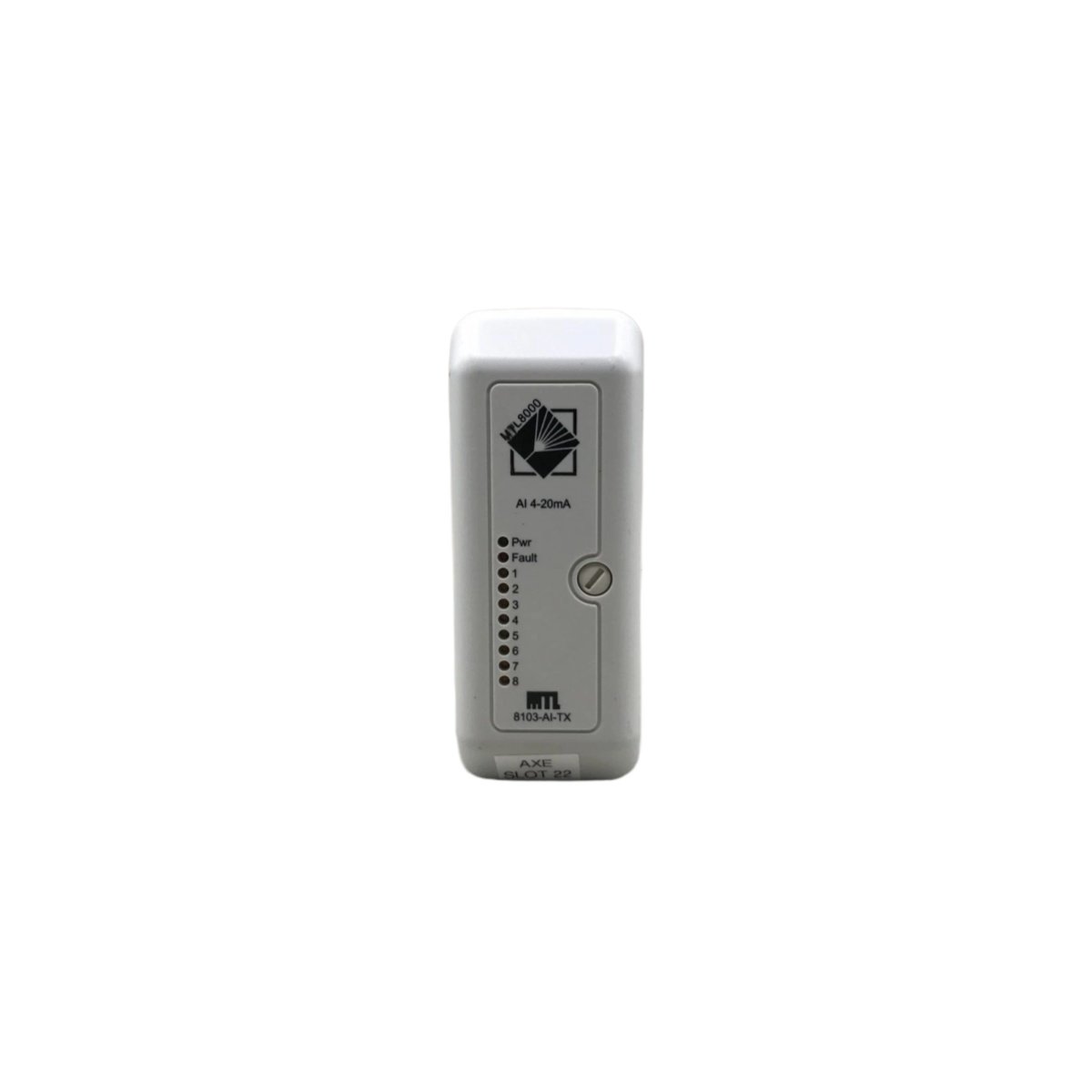 GE 8103AI-TX Analog Input Module with 8 differential channels, 16-bit resolution, 4-20mA/0-10V support, 1500V isolation, and –20°C to +65°C rating for industrial control.