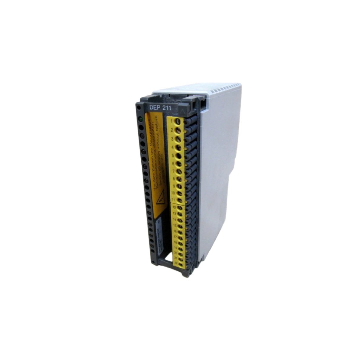 Schneider ASBDEP211 Discrete I/O Module with 16 digital inputs, 16 outputs, 0.5A per point, short-circuit protection, and LED status for Modicon control systems.