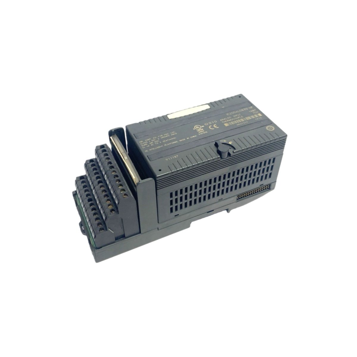 GE IC200ALG630 analog input thermocouple module with 6 channels, J/K/T/E/R/S/B/N support, 16-bit resolution, and built-in CJC for VersaMax.