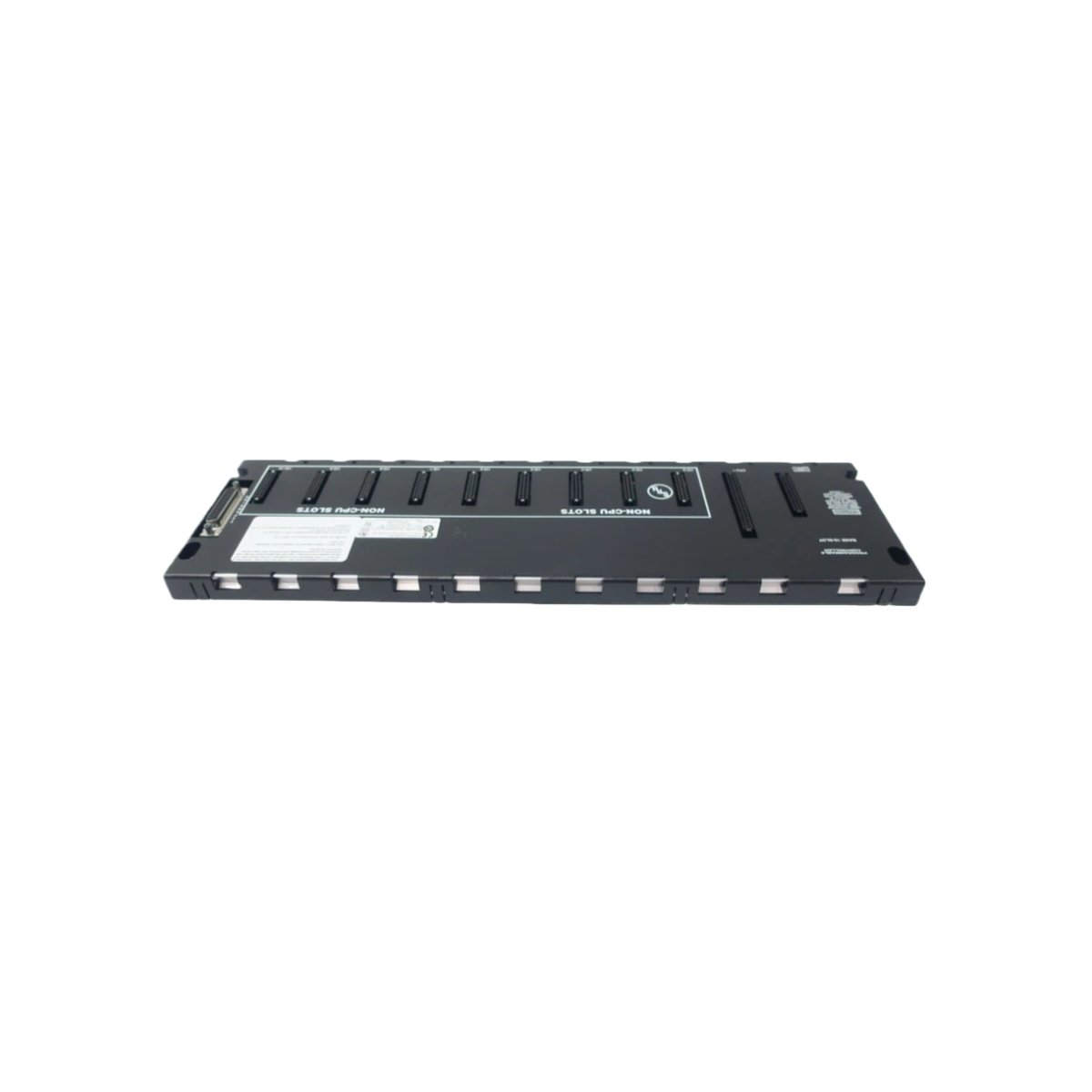 GE IC693CHS391 baseplate provides 5 I/O module slots for Series 90-30 systems. Features passive backplane design, steel chassis, and 20A capacity for reliable system expansion.