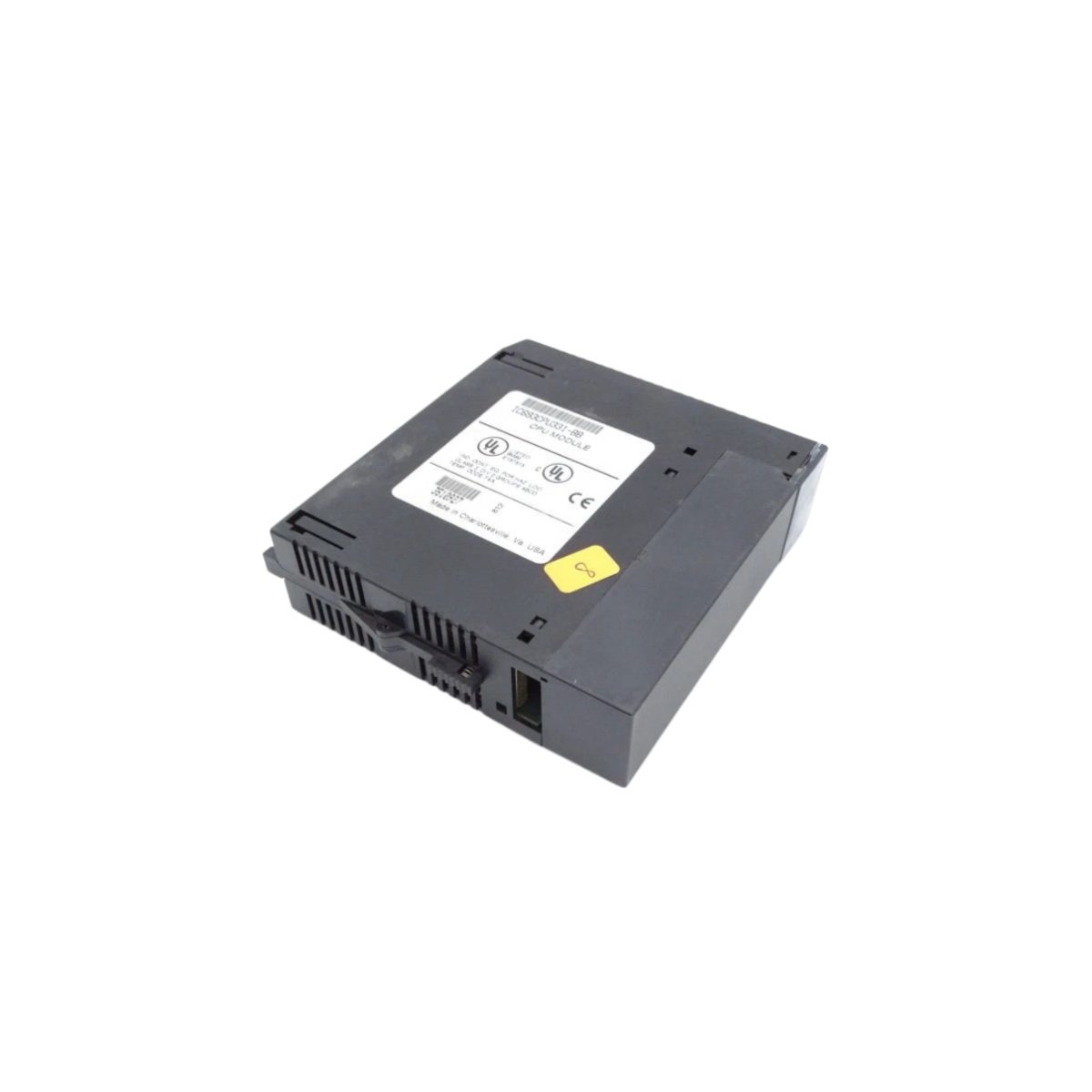GE IC693CPU331 CPU Module for Series 90-30 PLC with 16-bit processor, 128KB battery-backed RAM, 4096 I/O capacity, and dual serial ports for control applications.