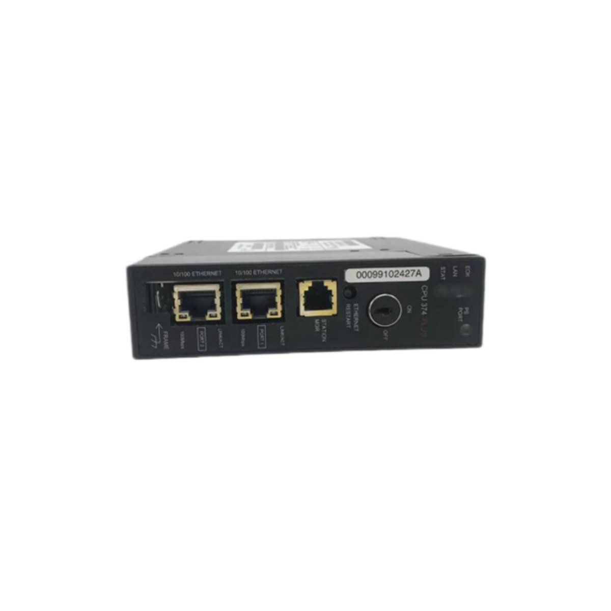 GE IC693CPU374-KZ CPU module with 56 MHz processor, 80 KB memory, 0.2 ms execution speed, and RS-232/RS-485 for Series 90-30 PLC systems.