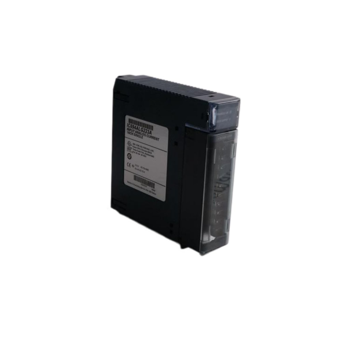 GE IC694ALG223 analog input module for RX3i, 8 channels, 16-bit, configurable voltage/current/tc, 0-60°C. Industrial measurement.