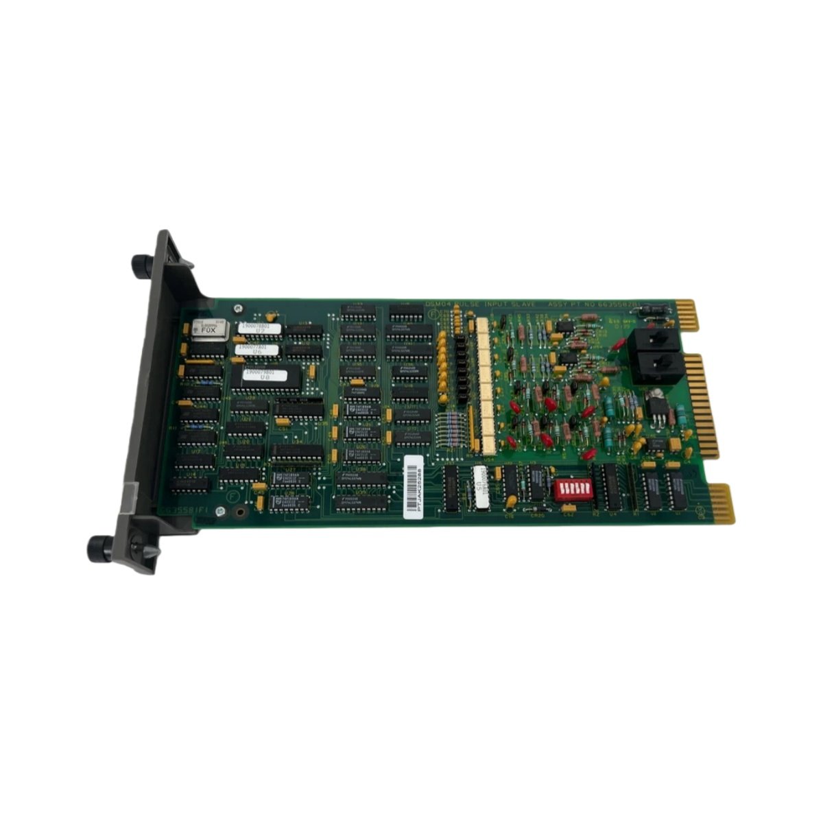 ABB IMDSM04 pulse input slave module, 4 channels, 50kHz max frequency, 32-bit counter, 1,500V isolation. For flowmeters and encoders in AC 800M systems.