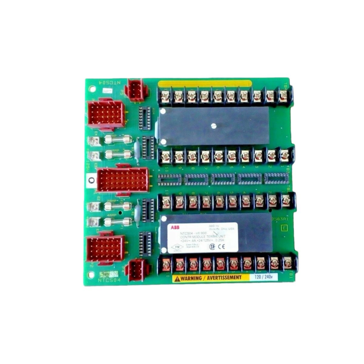 Buy the ABB NTCS04 termination unit for Procontrol P14/AC 800M. It supports 8 thermocouple types with built-in cold junction compensation.