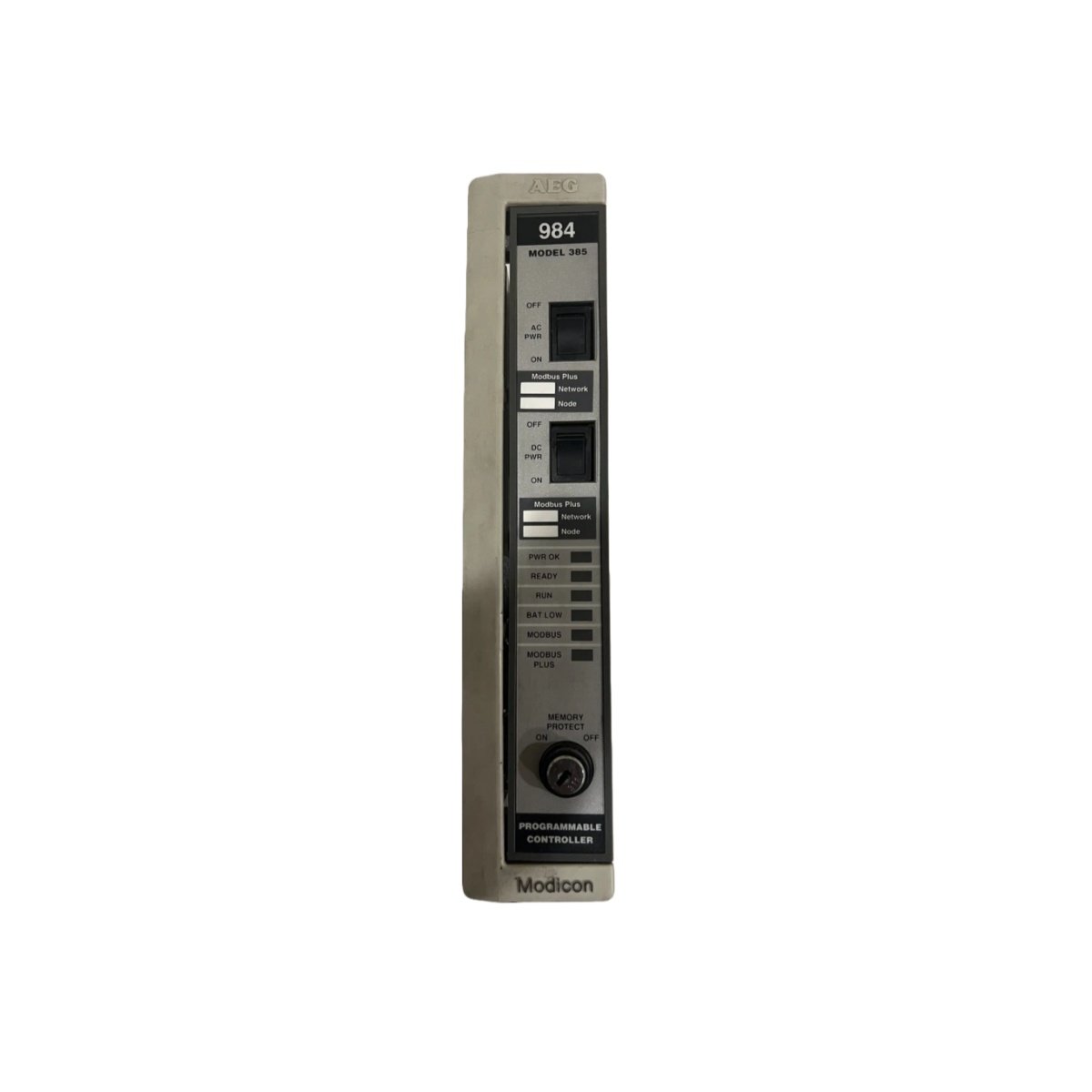 Schneider PC0984485 PLC module for Modicon, compact design, communication ports. Reliable control for industrial automation systems.