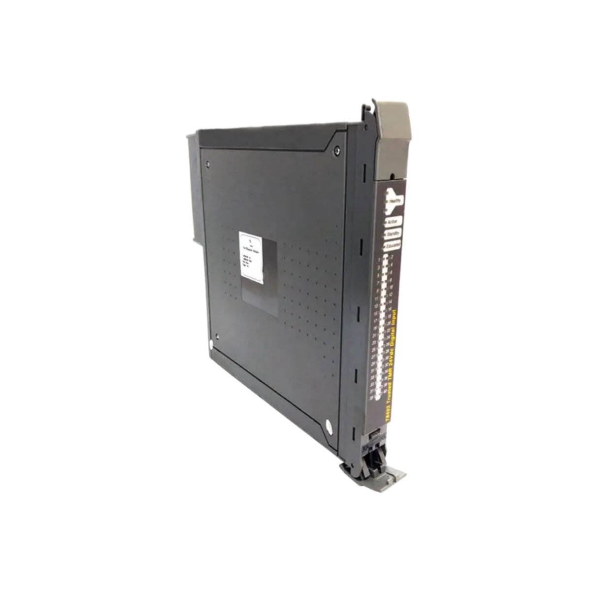 Triconex T8451C Digital Output Module. 32 isolated TMR outputs, 24V DC, 0.5A, Trident system. High-availability safety application.