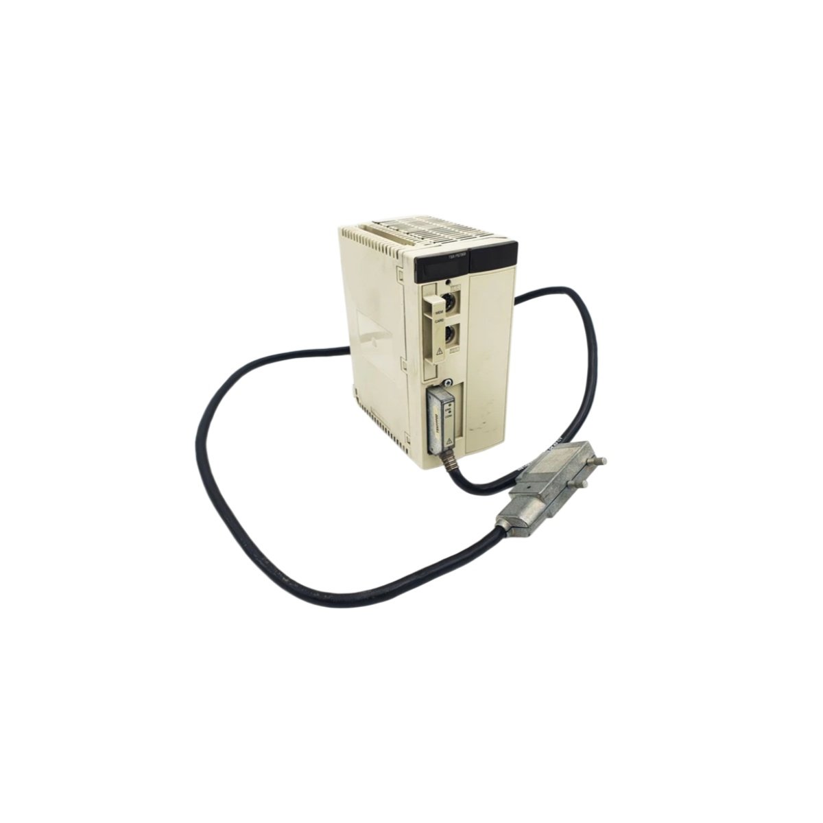 The Schneider TSXP57303M processor module features a 66 MHz CPU, 512 KB RAM, and Ethernet/RS-485 for Modicon Premium PLC control.