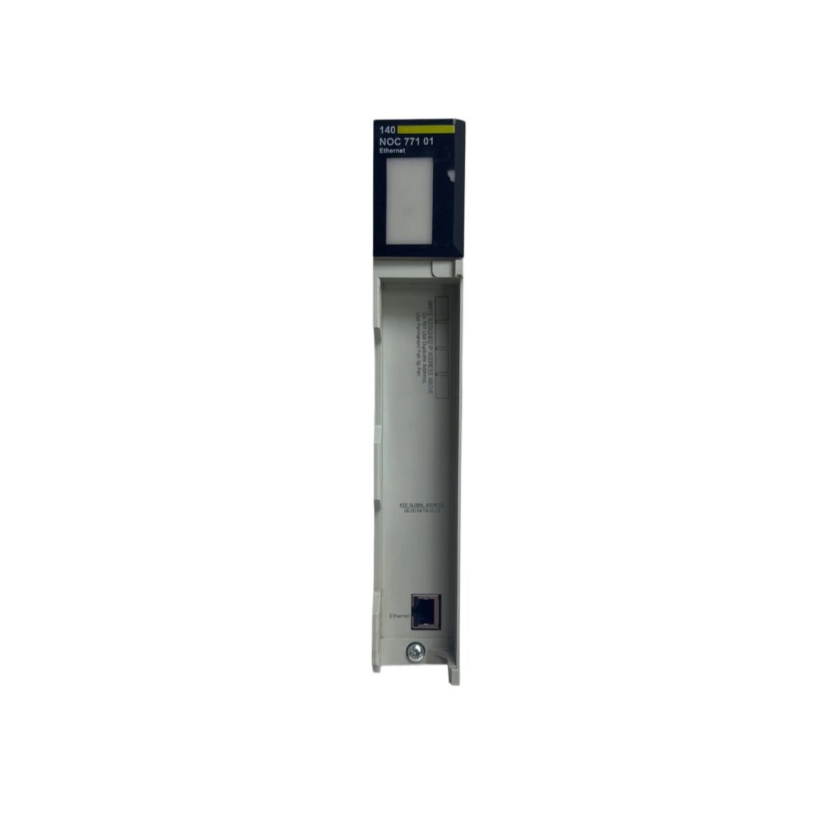 Get the Schneider 140NOC77101C Ethernet TCP/IP module for Quantum PLCs with 10/100 Mbps, Modbus TCP, built-in web/FTP servers.