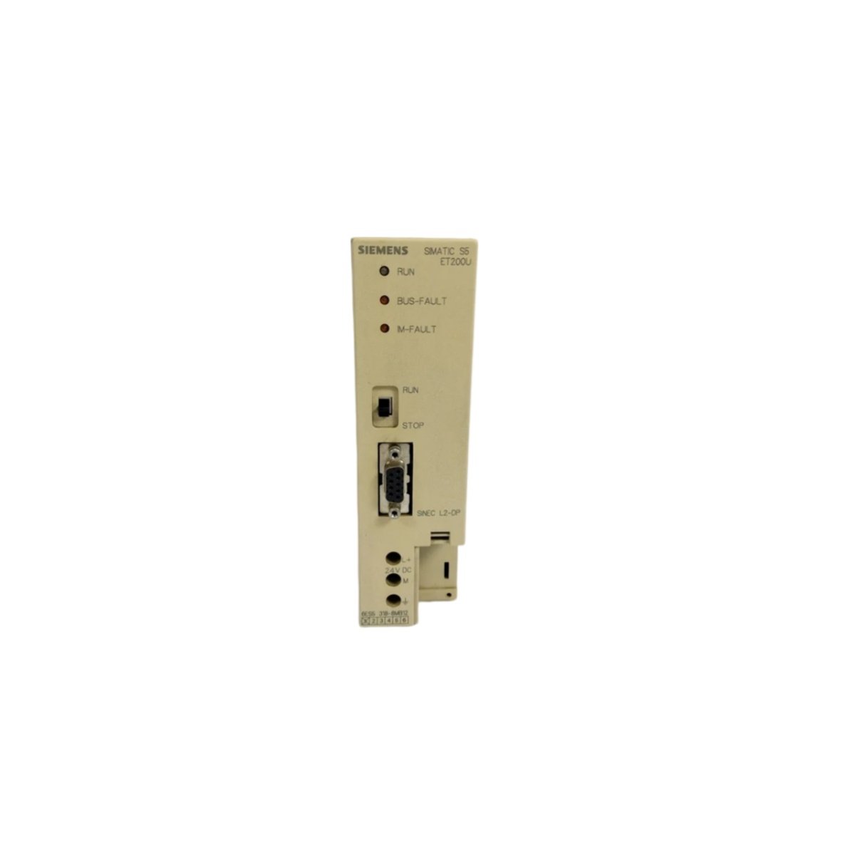 Siemens 6ES5318-8MB12 interface module offers PROFIBUS DP master capability up to 1.5 Mbps, supports 32 slaves, 1500 V isolation