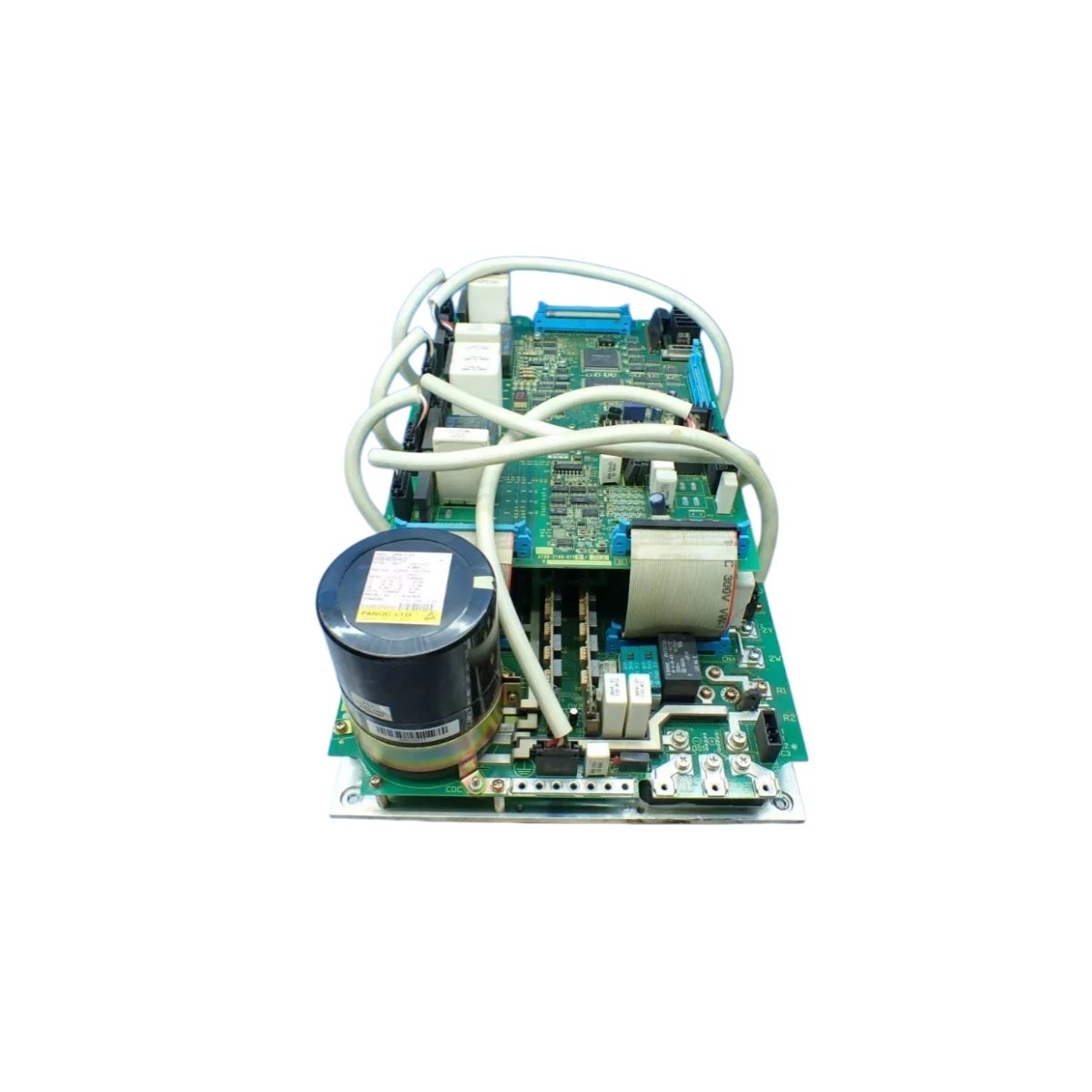 GE A06B-6076-H101 6-axis servo amplifier for S-420iF/iW robots. Features 200-230VAC input, 5.5kW, 18.7A output, and closed-loop control.