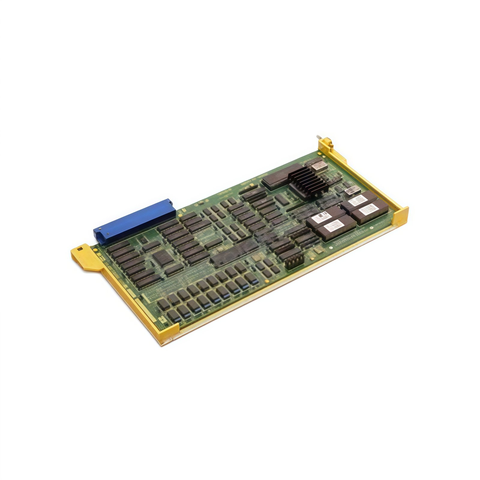 GE A16B-2200-0150 conversational CPU PCB for GE Fanuc CNC systems. Review dimensions, weight, interface, memory backup, and mounting specs.