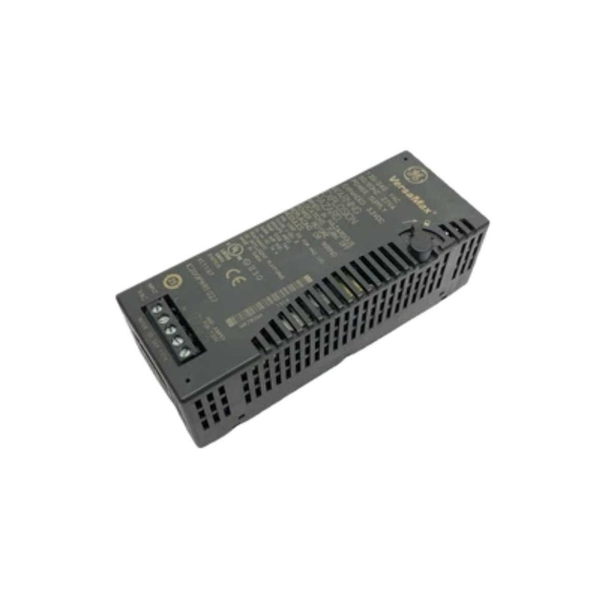 GE IC200PWR102J power supply module delivers 25 W with universal 85–264 V input, 5 V and 24 V outputs, overcurrent protection, and DIN rail mount