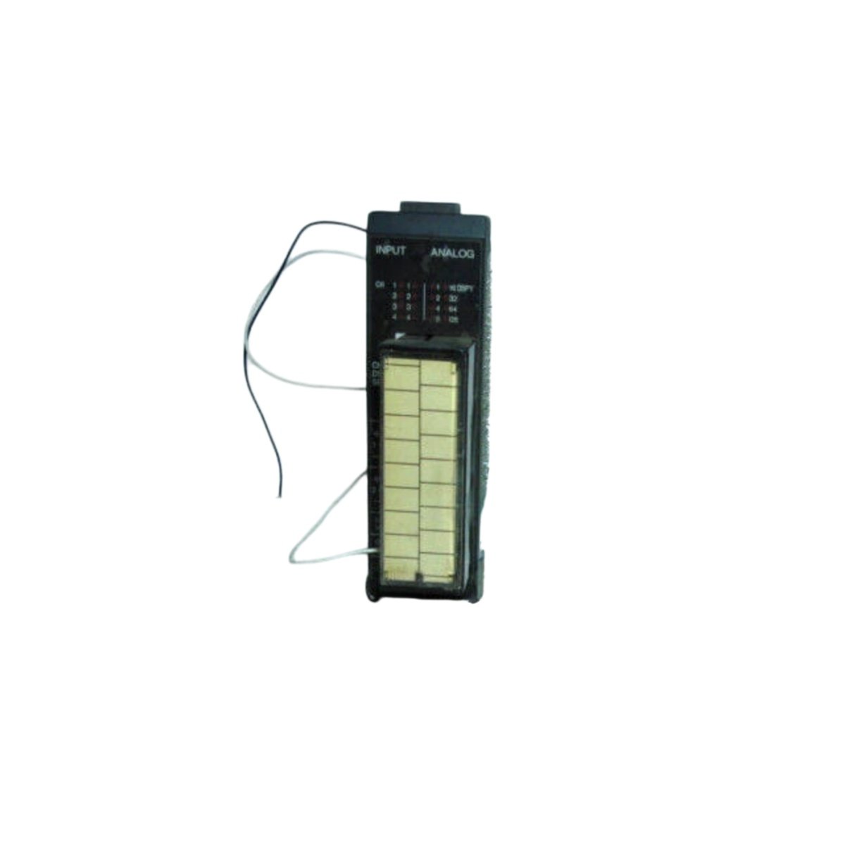 GE IC610MDL116A analog input module: 8 channels, 0–10 VDC and 4–20 mA, 12-bit, Series One backplane, 120x45x100 mm, 0.30 kg, 5 VDC.