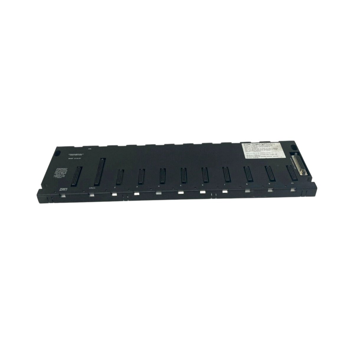 GE IC693CHS391D 10-slot base rack features passive backplane, 5.0 A capacity, supports expansion cables, and panel mount for Series 90-30 CPU