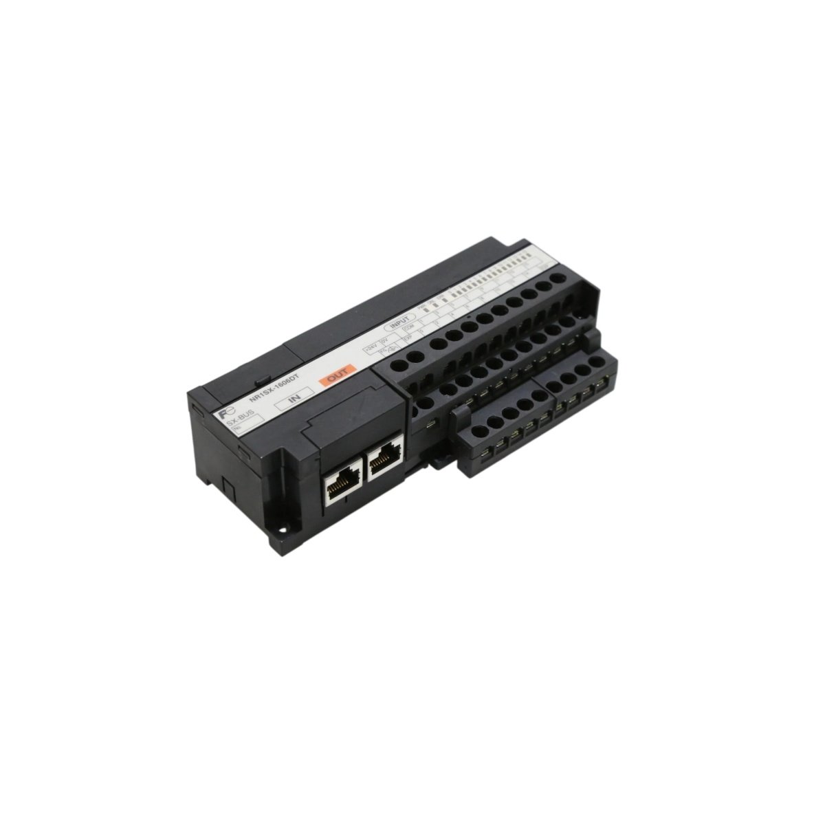 Fuji Electric NR1DY-08R07DT Comm Module supports Profibus, DeviceNet, Modbus TCP. 8 DI/7 DO, RS-485, Ethernet, DIN-rail mount for PLC networks.
