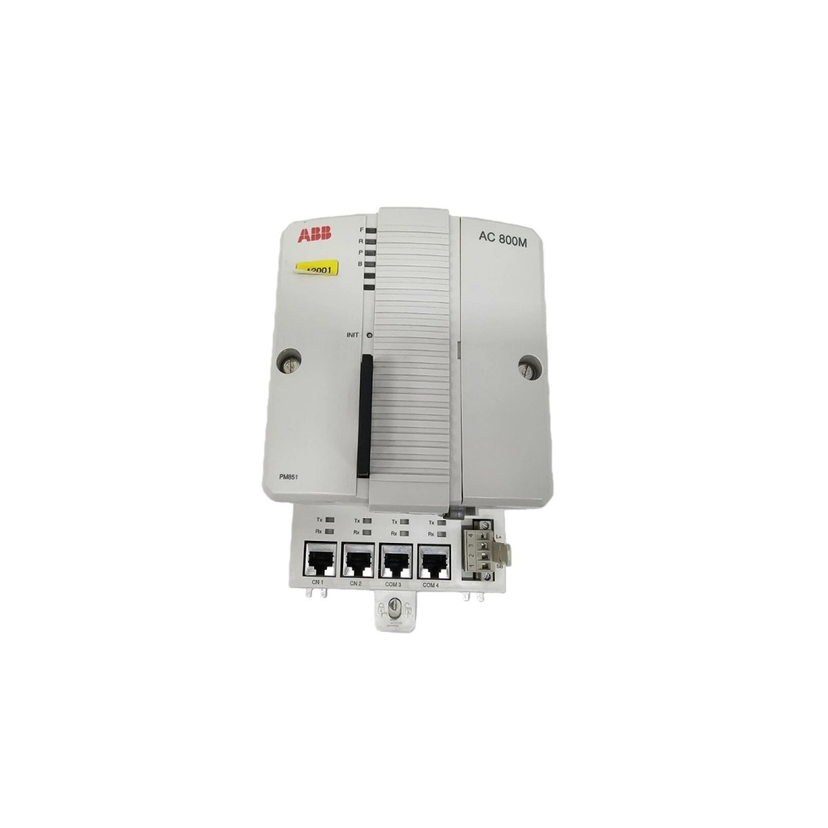 ABB PM851K01 3BSE018168R1 processor unit kit for AC 800M. Review dimensions, weight, power specs, interfaces, and memory backup features