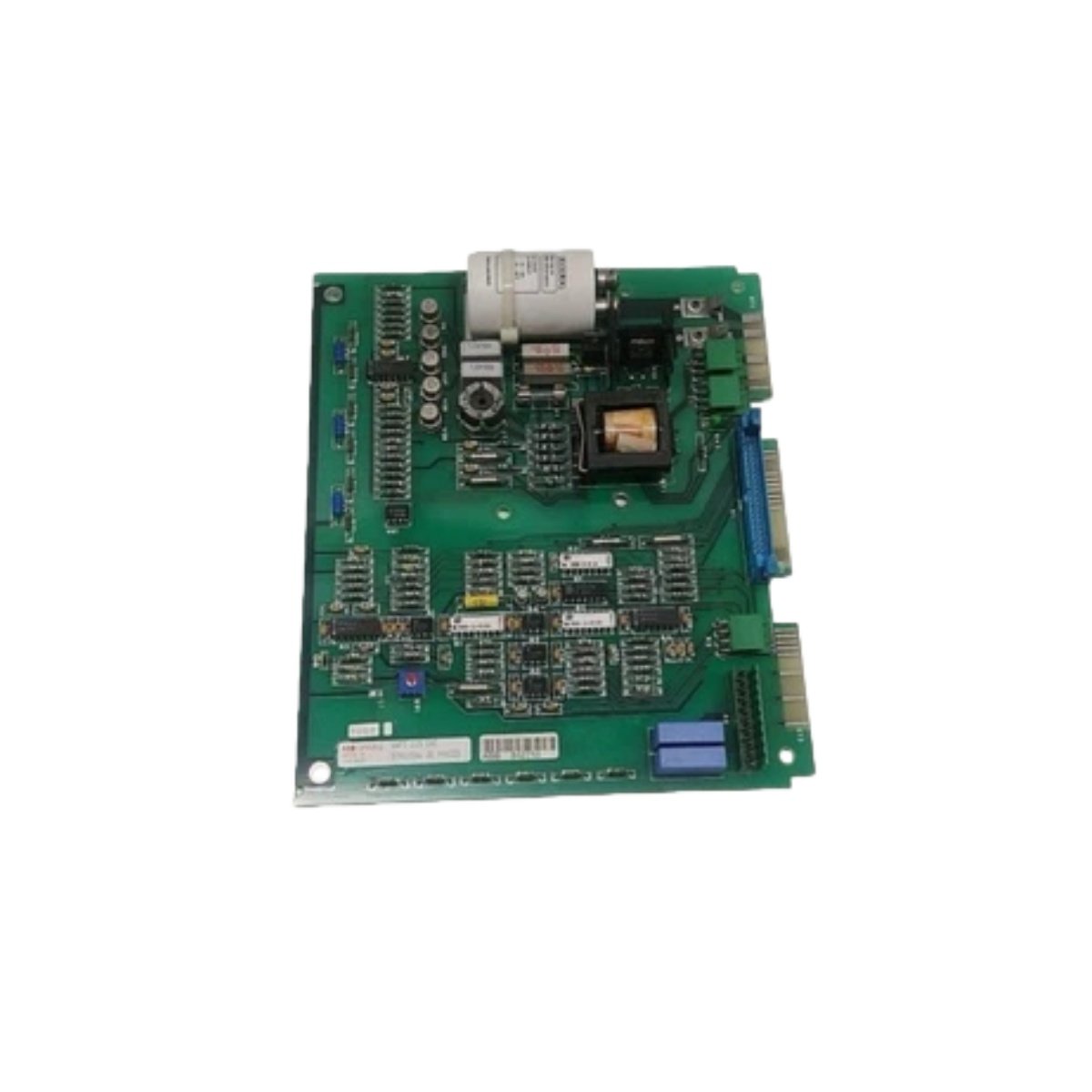 ABB SAFT125CHC 57411546 power supply module: 100-240V AC input, 24V DC 5A output, 120W, 87% efficiency. Regulated power for ABB DCS control platforms.