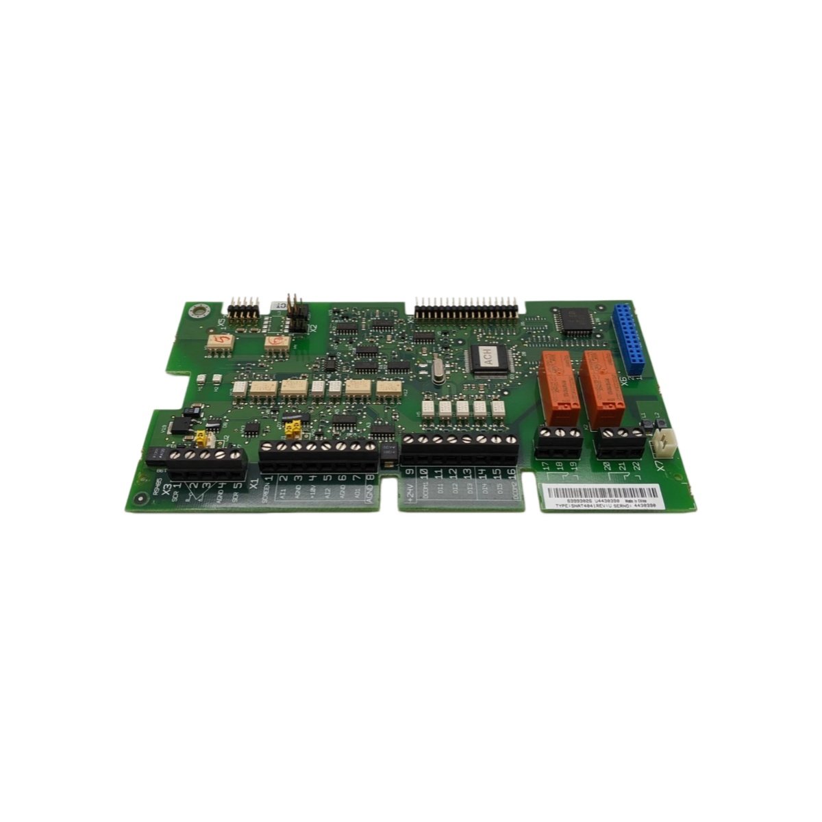 ABB SNAT 4041 Rev A: drive printed control circuit board with 24 V DC supply, FR-4 construction, chassis mount, fault detection. View full specs.
