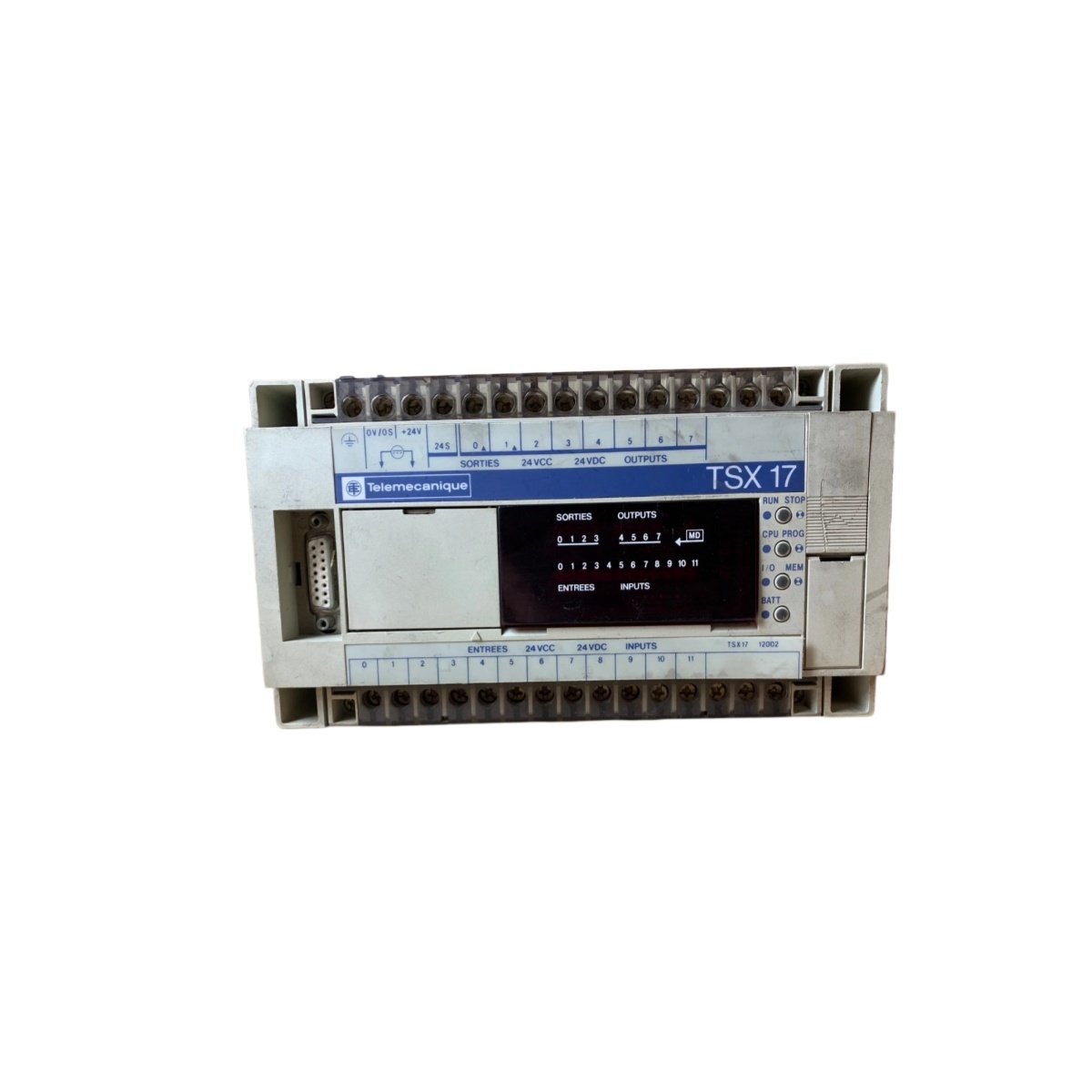 Buy the Schneider TSX1712002 compact PLC. Features 11 digital inputs, 7 outputs, 24 VDC operation, and DIN rail mounting. Ideal for industrial automation.