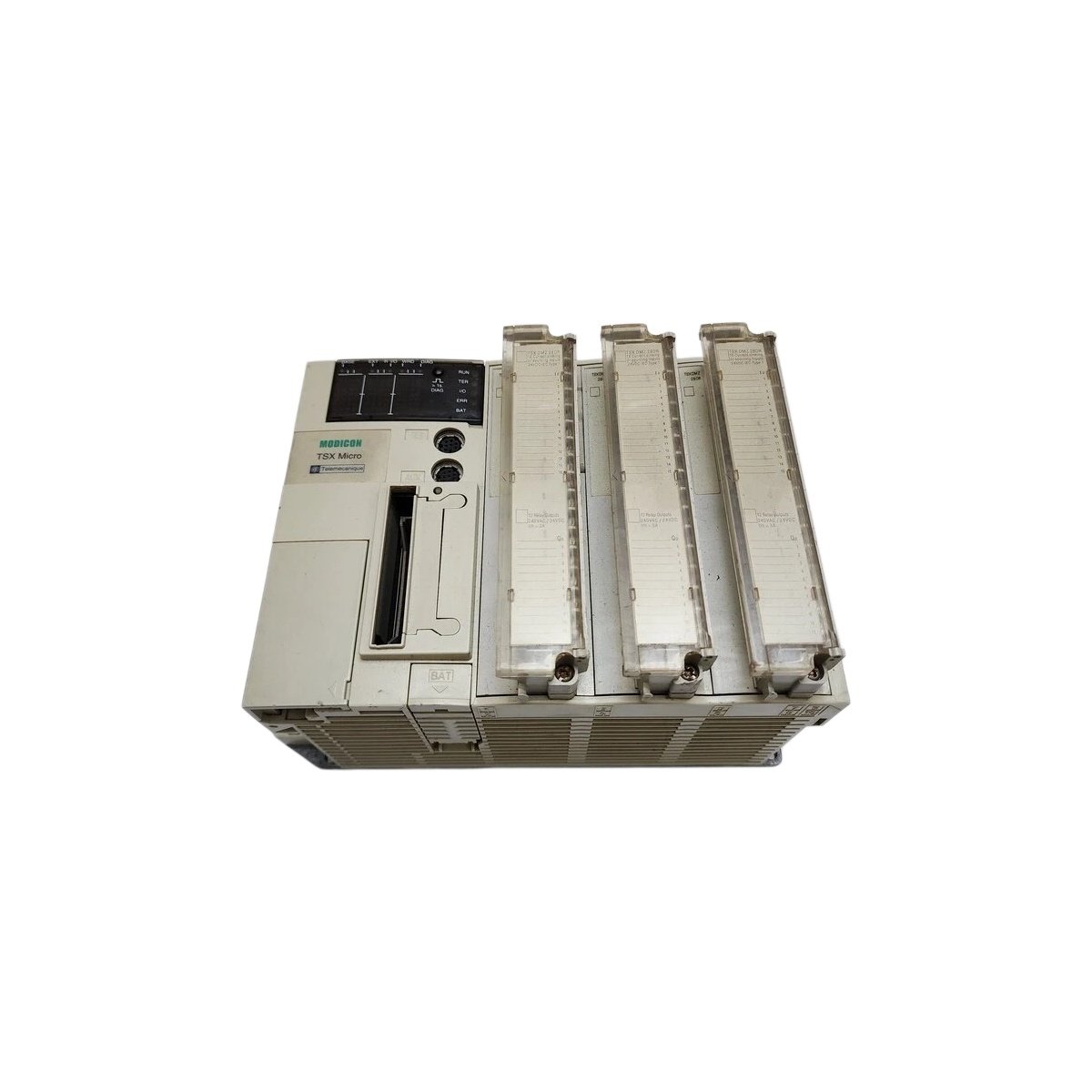 Schneider TSX3721AC base unit with 14 inputs, 10 outputs, 8 MB memory, and 0.6 kg weight. View full technical specs.