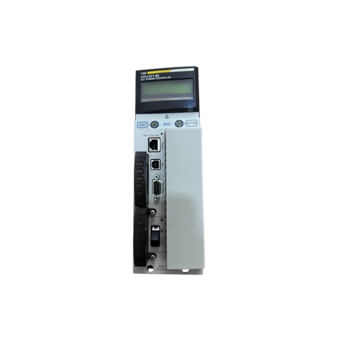 Schneider 140QSM67160 DC hot standby unit for Modicon Quantum. Fiber link up to 3 km, sync LEDs, 24 VDC. View dimensions, weight, and full specs.
