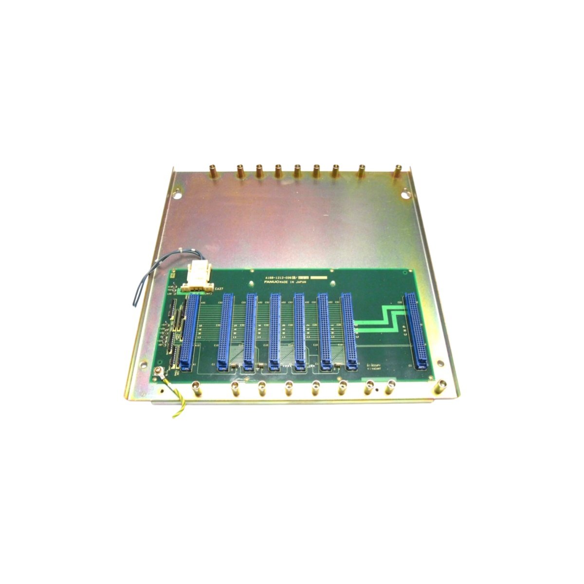 GE A16B-1212-0360/01A 8-slot I/O robot rack base: 5/24 VDC backplane, panel or rack mount, GE Fanuc robot control compatible. View full specs.