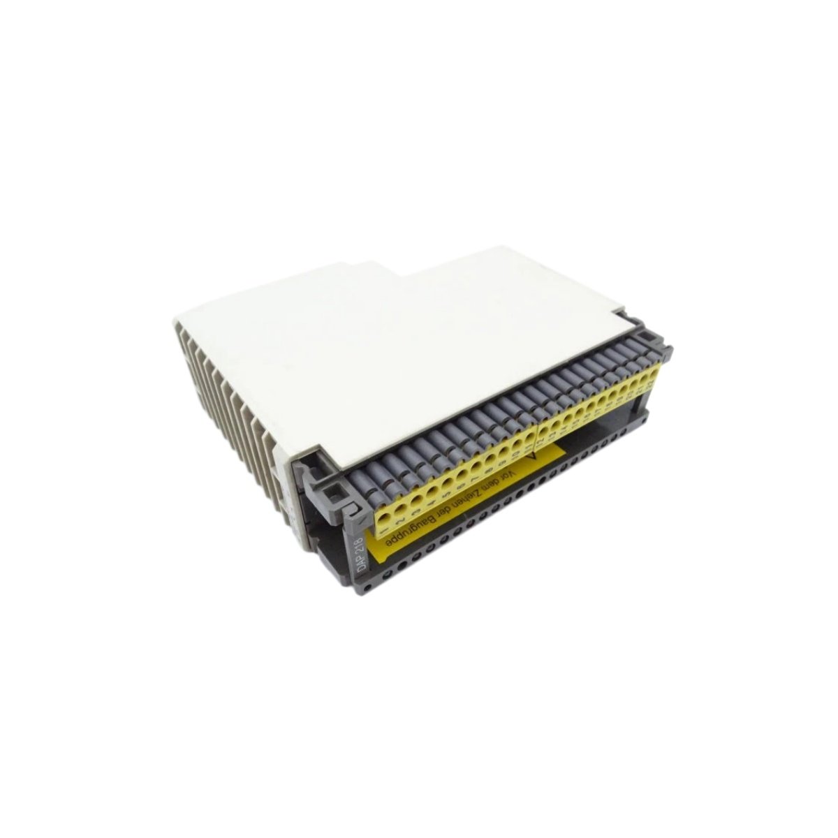 Schneider ASBDAP218 output module for Modicon systems. 16 discrete points, 24 VDC, LED indicators. View dimensions, weight, and full technical specs.