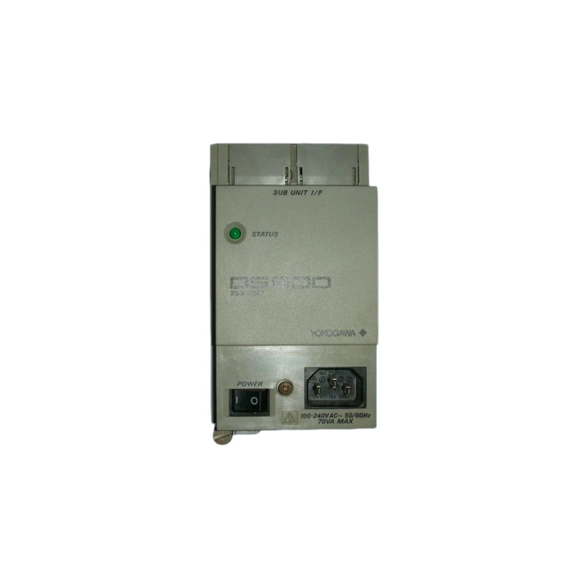 Yokogawa DS600-00-1M data acquisition sub unit: analog and digital inputs, 200×150×80 mm, 0.8 kg, 24 V DC. Technical specs for industrial monitoring.