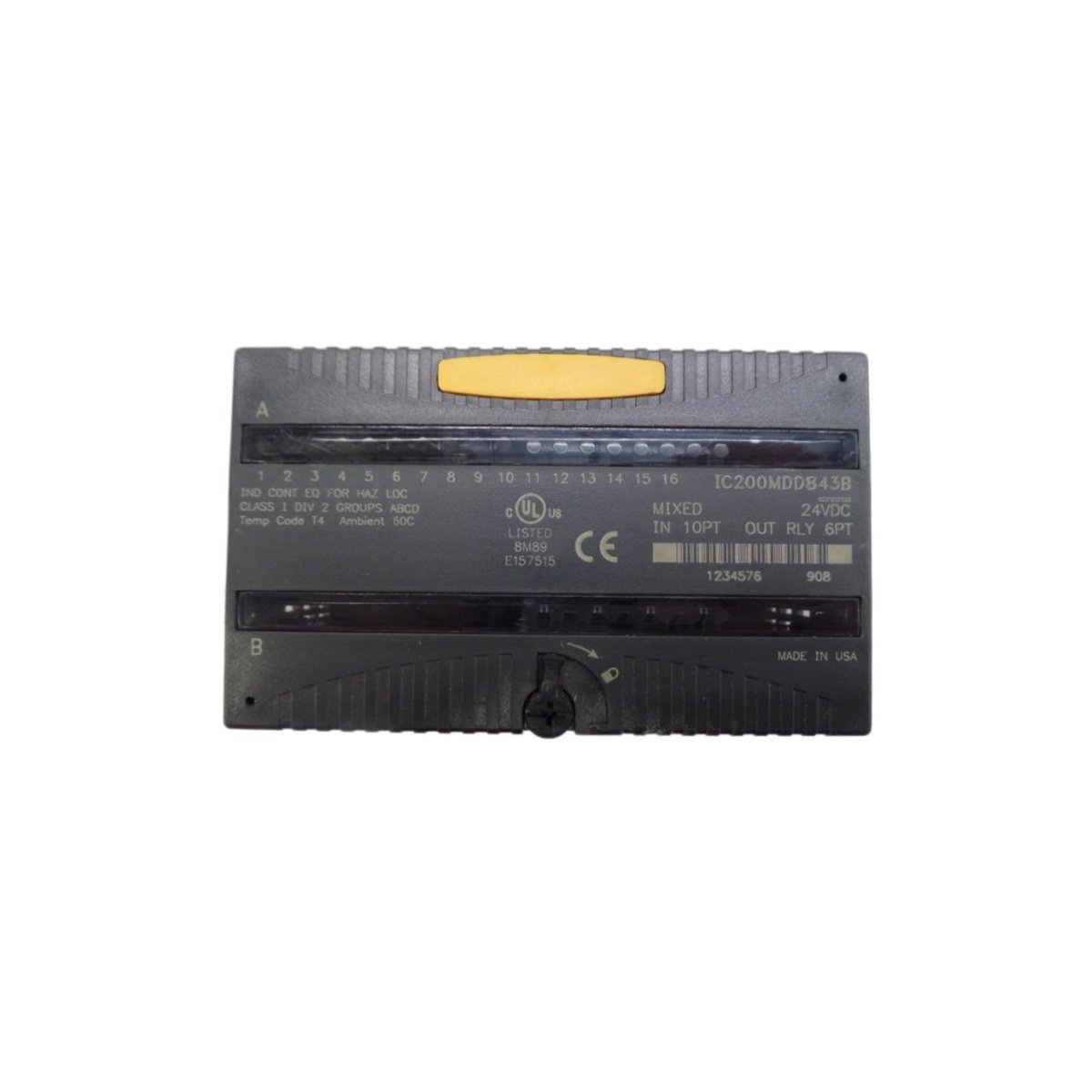 GE IC200MDL843B discrete mixed module: 16 inputs, 16 outputs, 24 VDC, 0.5 A per point, VersaMax compatible. View full specs and details.