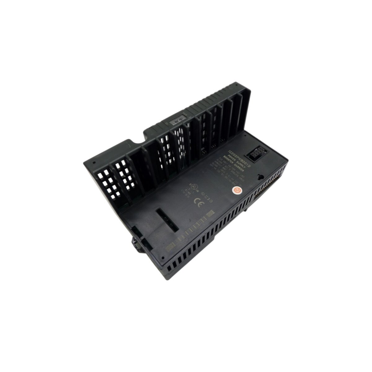 GE IC200PWB001D power supply booster carrier for VersaMax PLC. Extended backplane current, DIN rail mount. View dimensions and full specs.