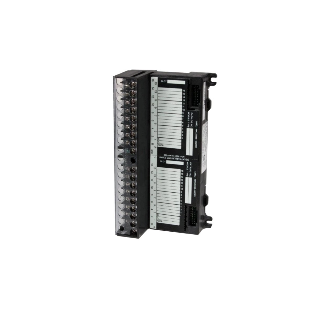 GE IC670CHS001G auxiliary terminal block: 12 screw terminals, 14–22 AWG, Field Control compatible, –40 to +70 °C. View full specs and details.