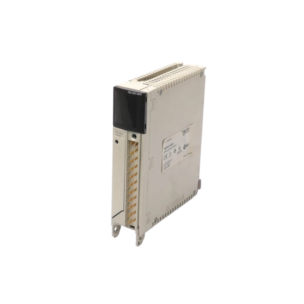 Schneider TSXDSY16R5 discrete output module for Modicon Premium. 16 relay points, 2 A at 250 VAC. View dimensions, weight, and full technical specs.