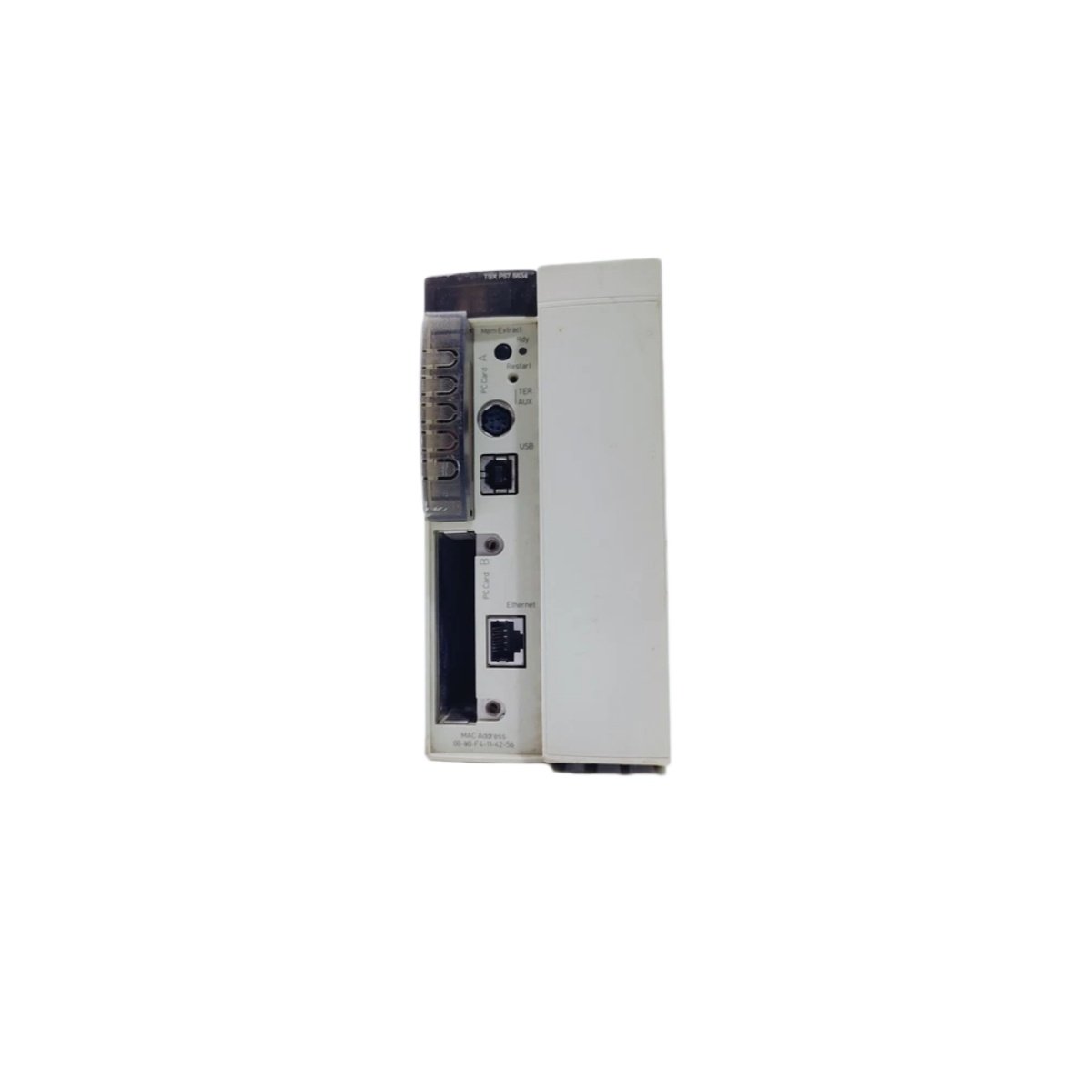 Schneider TSXP575634M Unity processor for Modicon Premium. 16 MB RAM, Unity Pro, Modbus, Ethernet, and USB ports. View full specs.