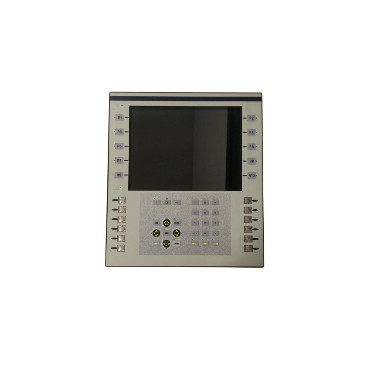 Schneider XBTF024310 panel-mountable operator terminal. 5.7 in monochrome LCD, function keys, IP65 front, serial ports. View full specs.